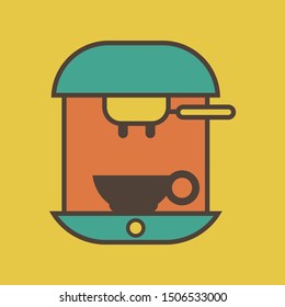 flat icon design - coffee machine
