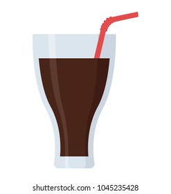 Flat icon design of cola glass