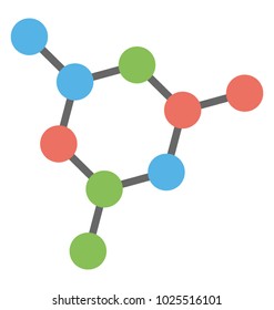 
Flat icon design of colorful molecule.
