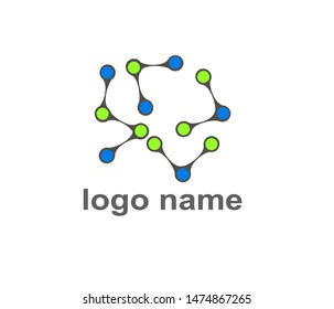 Flat icon design of colorful molecule. - Vector eps 10