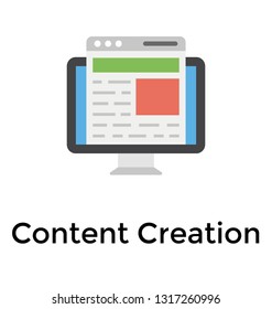 Flat icon design of content creation