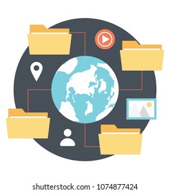 
Flat icon design of content resources
