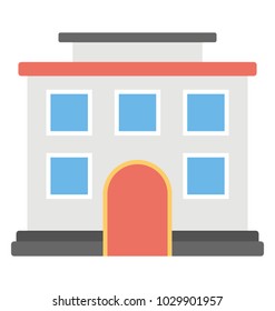 
Flat icon design of a convention center
