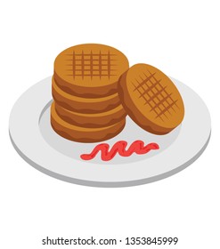 Flat icon design of a cookie