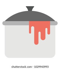 Flat icon design of a cooking pot
