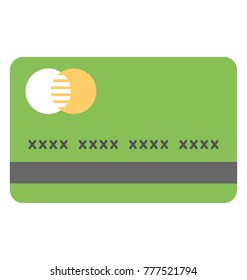 
A flat icon design of  credit card or debit card symbolising plastic cash
