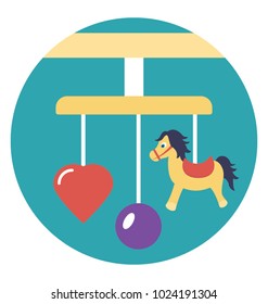 Flat icon design of crib mobile