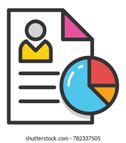 Flat icon design of cv analysis of a candidate