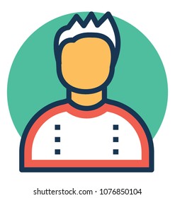 
Flat icon design of Cyclist avatar 
