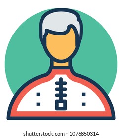 
Flat icon design of Cyclist avatar 
