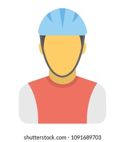 
Flat icon design of Cyclist avatar 
