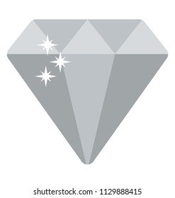 
Flat icon design of a diamond, symbolising premium quality 
