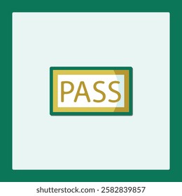 Flat Icon Design: Digital Access Pass Granted