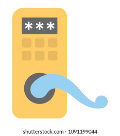 
Flat icon design of digital password door lock for security purposes
