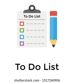 Flat icon design of to do list 