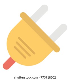 Flat icon design of an electric plug
