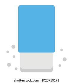 
Flat icon design of an eraser to rub pencil written work
