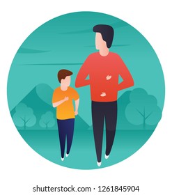 Flat icon design of fatherhood