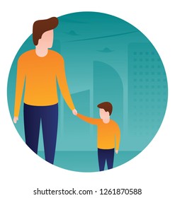 Flat icon design of fathership