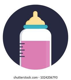 Flat icon design of a feeding bottle
