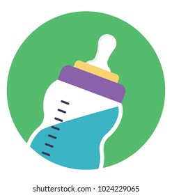 Flat icon design of a feeding bottle