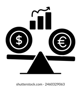 Un diseño de icono plano de equilibrio financiero