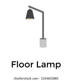 Flat icon design of floor lamp 
