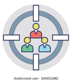 
Flat icon design of focus group
