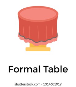 Flat icon design of formal table 