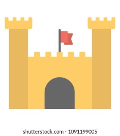 
Flat icon design of a fortress
