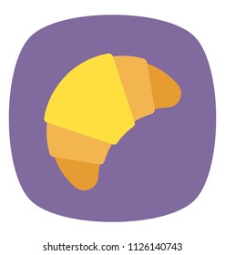 Flat icon design of french croissant