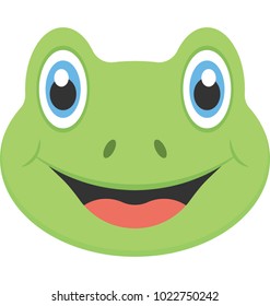 Flat icon design of a frog smiling