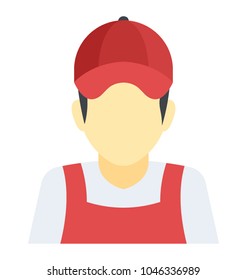 Flat icon design of gardener 