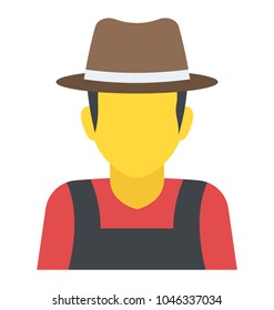 Flat icon design of gardener