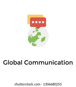Flat icon design of global communication 