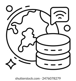 A flat icon design of global server