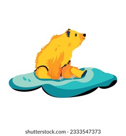 Flat icon design of grizzly bear