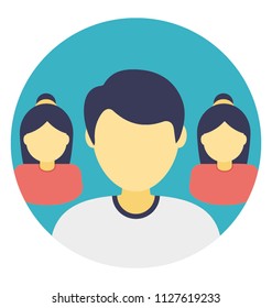 Flat icon design of a group of people