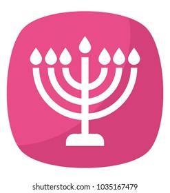 Flat icon design of hanukkah menorah