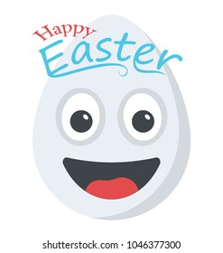 A flat icon design of happy easter emoji sticker 