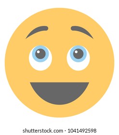 
Flat icon design of happy smiley
