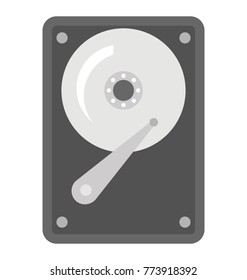 Flat icon design of hard drive
