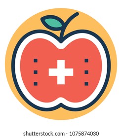 
Flat icon design of healthy diet, apple
