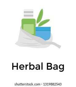 Flat icon design of herbal bag 
