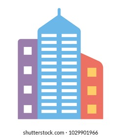 
Flat icon design of high rise building
