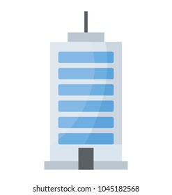 Flat icon design of high rise building