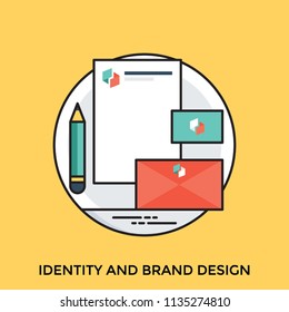 
Flat icon design of identity and brand design
