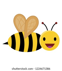 
A flat icon design of insect depicting honeybee 
