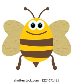 
A flat icon design of insect depicting honeybee 

