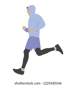 Flat icon design of jogging person 
